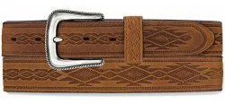 Tony Lama Men's Brown Navajo Blanket Tooled Belt 1 Tony Lama Men's Brown Navajo Blanket Tooled Belt