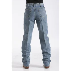 Cinch Medium Stonewash Green Label Jeans -Equestrian Supplies Clothing Store mb90530001 back 1006 detail