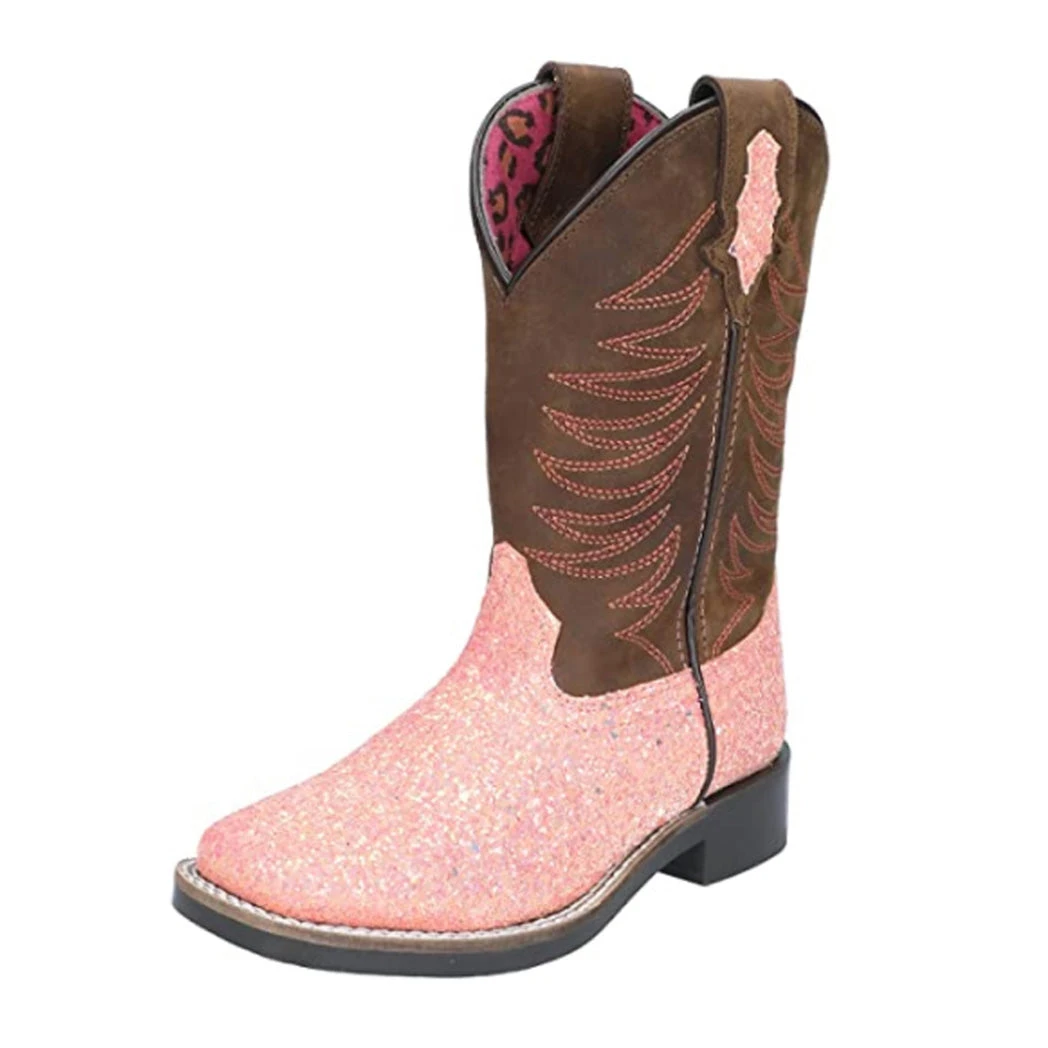 Youth Girl's Ariel Pastel Glitter Square Toe Boots 1 Youth Girl's Ariel Pastel Glitter Square Toe Boots