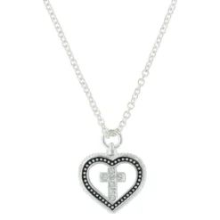 Montana Silversmiths Montana Silver Women's Silver And Black Heart And Cross Necklace