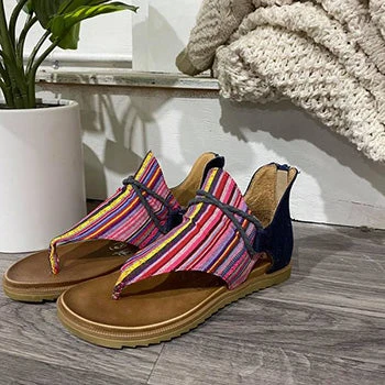 Bright Pink And Blue Serape Sandal 1 Bright Pink And Blue Serape Sandal