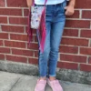 Pink Acid Wash Fringe Kids Purse