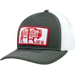 Red Dirt Heather Grey/White Cap With Red Buffalo Patch