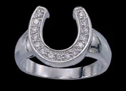 Montana Silversmiths Cubic Zirconia Horseshoe Ring Size 9